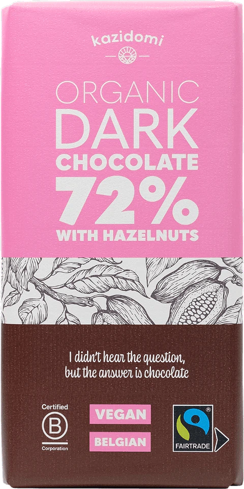 Chocolat Noir 72% & Noisettes Équitable BIO